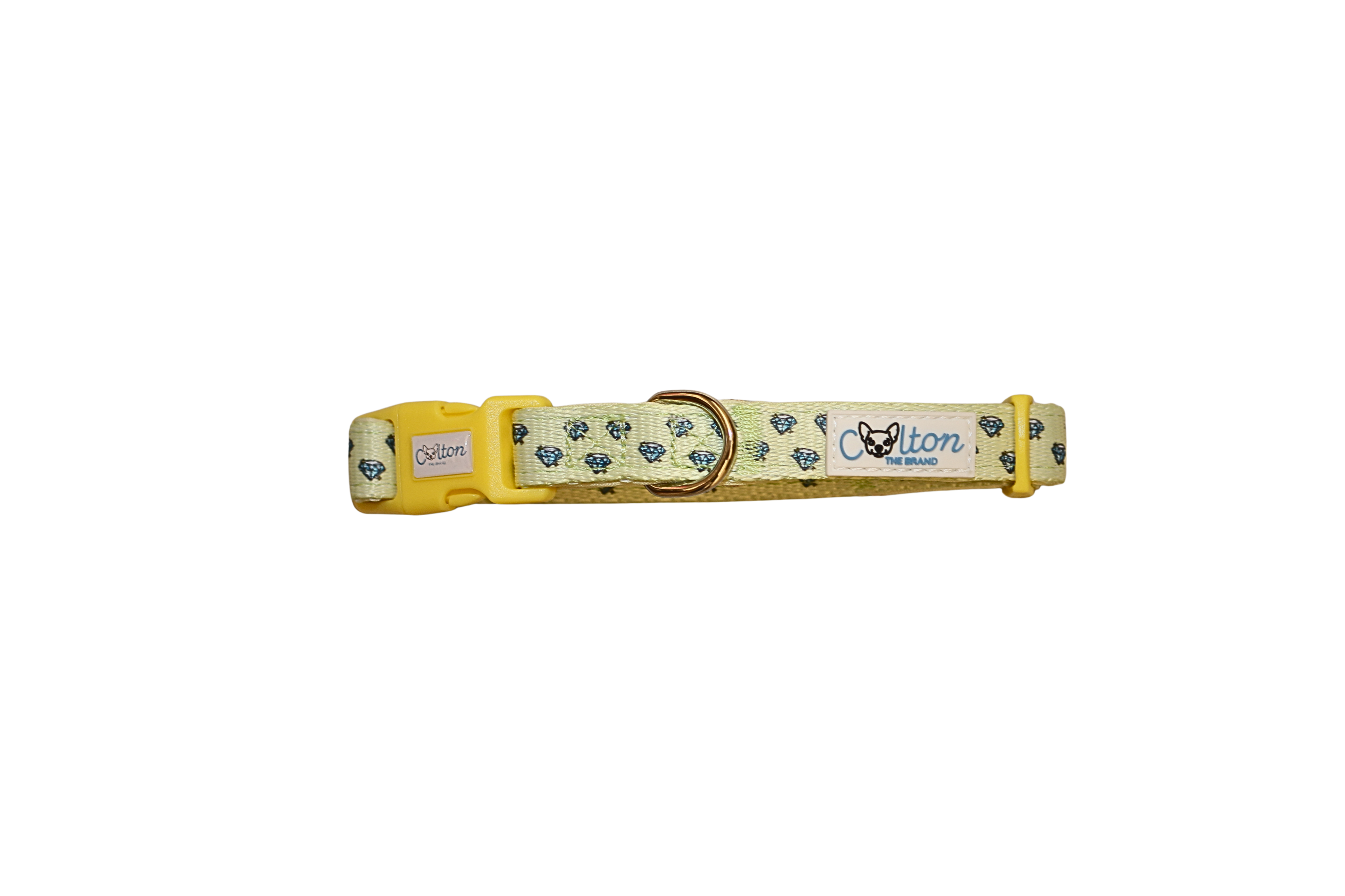 Yellow “Colton’s Eyes” Diamond Print Dog Collar