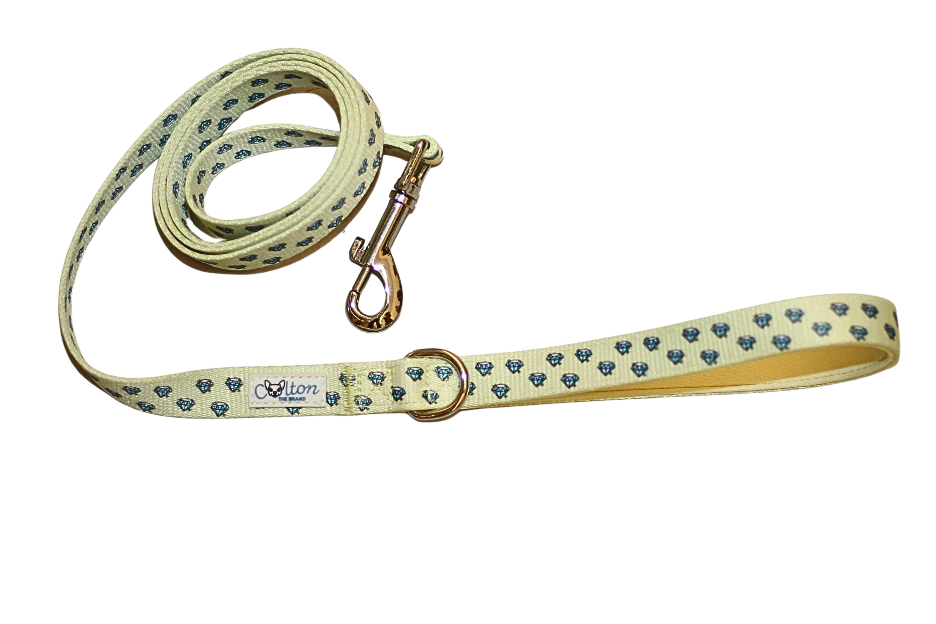 Yellow “Colton’s Eyes” Diamond Print Dog Leash