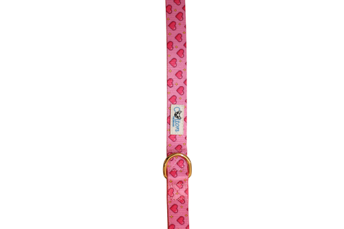 Pink “Rubacuori” Sparkle Hearts Dog Leash