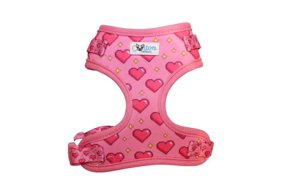 Pink “Rubacuori” Adjustable Sparkle Hearts Harness